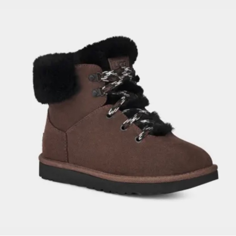 UGG Classic Mini Alpine Lace Brown Burnt Cedar